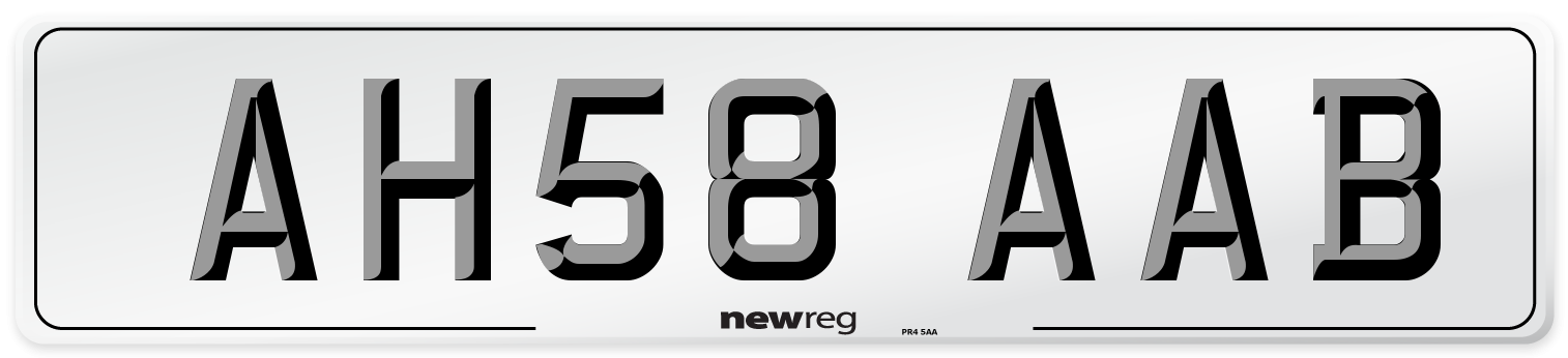 AH58 AAB Number Plate from New Reg